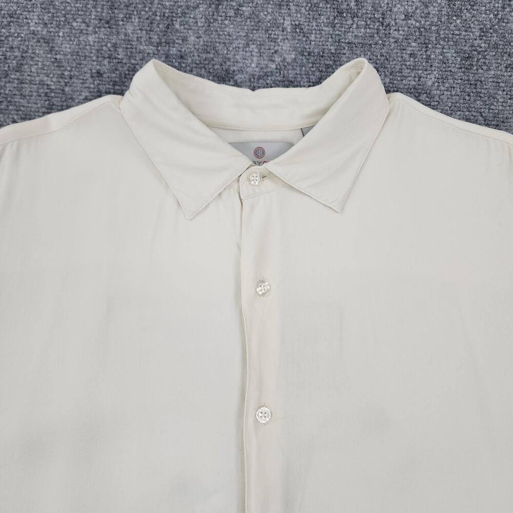Bobby Chan Shirt Mens Large Cream Silk Bamboo Tropical Bar 19th Hole Casual Golf - Picture 8 of 16
